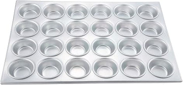 Winco AMF-24 24-Cup Non-stick Muffin and Cupcake Pan, Aluminum - Set of 6