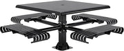 Global Industrial 46" Square Steel Slat Picnic Table with Solid Top, Black