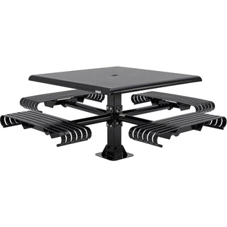 46" Square Steel Slat Picnic Table with Solid Top by Global Industrial – Alloy Steel, Black, Model 271674