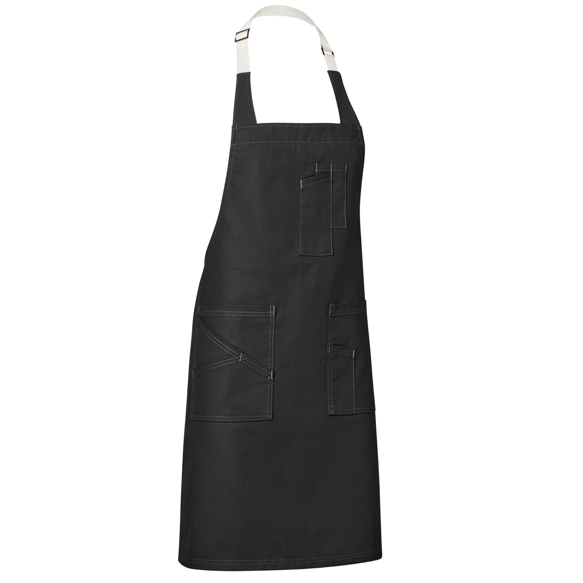Unisex Flex Strap Utility Bib Apron by Red Kap – 22W x 34L, Polyester, Black, Model TTB2BK 22 34