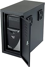Global Industrial Orbit CPU Computer Enclosure Cabinet Front/Rear Doors 2 Exhaust Fans Black - 1 Each