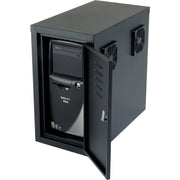 Orbit CPU Computer Enclosure Cabinet Front/Rear Doors 2 Exhaust Fans Black - 1 Each by Global Industrial – Alloy Steel, Black, Model 249309BK