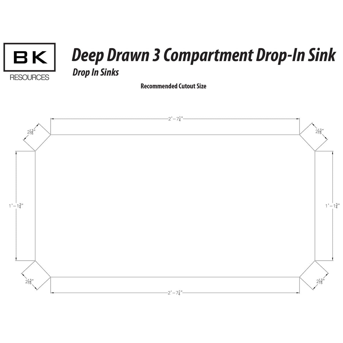 BK Resource W/Faucet / 10x14x10 inches / Silver Single Bowl