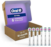 3D White Replacement Brush Heads for an Oral-B Electric Toothbrush, Pack of 6