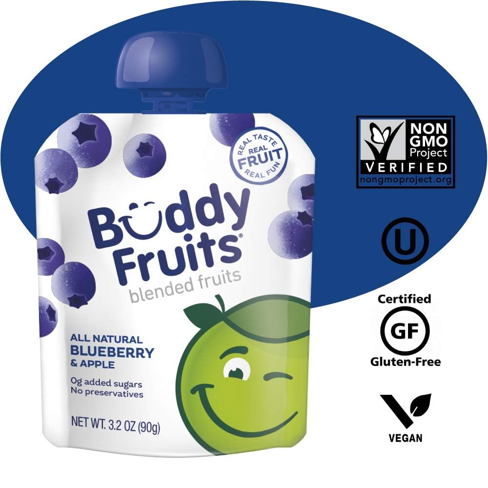 Buddy Fruits Blueberry / 3.2 Ounce (Pack of 18) / 1 Applesauce