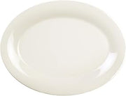 Thunder Group Color ivory melamine dinnerware collection 9.5 x 7.25 inch oval platter, comes in dozen