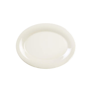 Color ivory melamine dinnerware collection 9.5 x 7.25 inch oval platter by Thunder Group – Large, Melamine, Ivory, Model CR209V