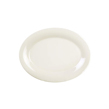 Color ivory melamine dinnerware collection 9.5 x 7.25 inch oval platter by Thunder Group – Large, Melamine, Ivory, Model CR209V