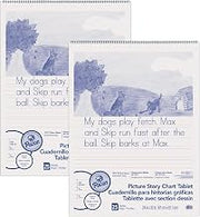 Pacon Picture Story Chart Tablet, 24in x 32in, 1-1/2in Ruled, White, 25 Sheets Per Pack, Set of 2 Packs