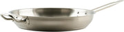 Winco 14" Stainless Steel Fry Pan with Helper Handle | Dishwasher safe, Induction compatible, Even heat distribution, Helper handle, Great for Sauteing, Searing and Frying