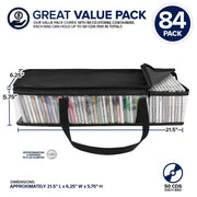 CD Storage Bags (84 Pack) - Transparent PVC Media Storage - Water Resistant CD Holder Case with Handles - Clear Plastic Carrying Game Bag Storage for CDs by Stock Your Home –