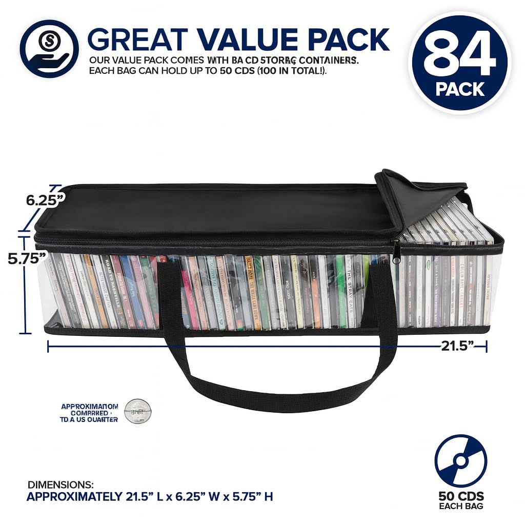 Stock Your Home 84 / 3 Count Pack of 28 / black CD Racks