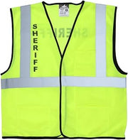 MCR Safety Luminator Series Hi Vis Reflective Lime Safety Vest w/Sheriff Logo, 2XL, VCL2MLSHFX2