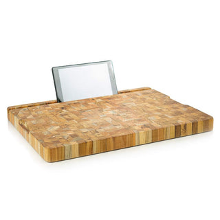 End Grain Large Smart Rectangular Cutting Board by Teakhaus – 20"L x 15"W, Teak Wood, Brown, Model 636865-1203
