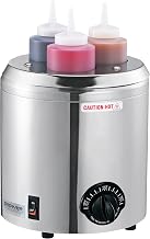 Server Products Signature Touch Squeeze Bottle Warmer (Fits 3), Heat Condiments Toppings and Sauces, Stainless Steel, Model 86810