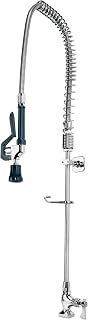 17-206WL Krowne Royal Series Pre-Rinse Assembly, Single Hole Deck Mount, pre-Assembled, 1/4 Turn Ceramic Cartridge valves, Includes Wall Bracket, 1.2 GPM Spray Head, 38" high with 15" Overhang