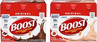 Boost Original Nutritional Energy Balanced Nutritional Drink (6 Count (Pack of 2), Chocolate & Strawberry)