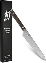 Shun Kanso 6" Utility Knife, Handcrafted Japanese Kitchen Knife, AUS10A Stainless Steel Blade, Tagayasan Handle, Precision and Sharpness for Professional and Home Chefs