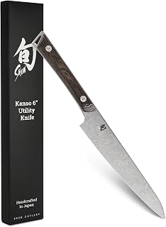 Shun Kanso 6" Utility Knife, Handcrafted Japanese Kitchen Knife, AUS10A Stainless Steel Blade, Tagayasan Handle, Precision and Sharpness for Professional and Home Chefs