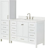 69" Bathroom Vanity And Linen Cabinet Set by ARIEL