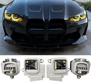 4Pcs CSL Yellow DRL LED Modules Fit For 2020 2021 2022 2023 G80 M3 G82 M4 G22 G23 G26 CLS Laser Headlight Daytime Running Light, Only For USA Spec Laser Headlight，Lemon Yellow