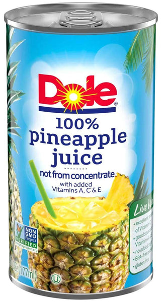 Pineapple Juice by Dole – 6 ounces, Pack of 48