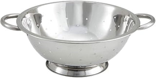 Winco Colander with Base, 5-Quart, Stainless Steel | Foodservice, Great for Draining Pasta, Rinsing Produce, Straining and Kitchen Prep