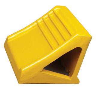 Cast Ductile Iron Wheel Chock by IronGuard – 7.25"L x 8.5"W x 8.5"H, Safety Yellow, Model 60-7290
