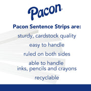ASE Pacon Sentence Strips – 100 Count (Pack of 1), Tagboard, Assorted Colors, Model PAC5165