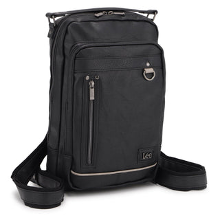 320-3151-01 Men's Body Bag by Lee – One Size, ポリウレタン (PU), Black, Model lee3151-zai-black