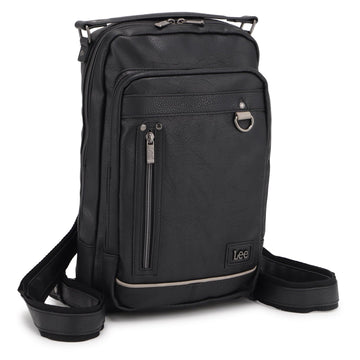 320-3151-01 Men's Body Bag by Lee – One Size, ポリウレタン (PU), Black, Model lee3151-zai-black