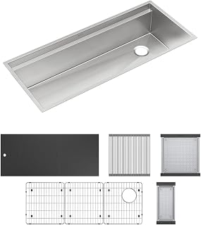 Elkay CS45K Circuit Chef 45-1/2" Undermount Single Basin Stainless Steel Kitchen Sink with Basin Rack, Colander and Cutting Board - Stainless Steel/Black