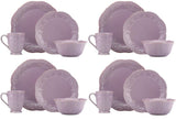 French Perle 16 Piece Dinnerware Set in VIOLET - LIGHT PURPLE New in box 4 DINNER 4 SALAD 4 BOWLS 4 MUG by Lenox – Stoneware, Purple, Pack of 16