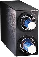 CTC-S-2BT Countertop Cup Dispensing Cabinet, (2) ADJ-2F, 8 oz. to 44 oz. Cups, Black Polystyrene, 16-1/4" H x 8" W x 23" D
