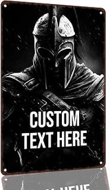 Spartan Warrior Custom Text Aluminum Wall Sign, 8 x 12 Inch