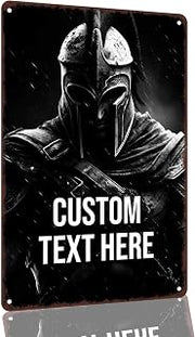 Spartan Warrior Custom Text Aluminum Wall Sign, 8 x 12 Inch