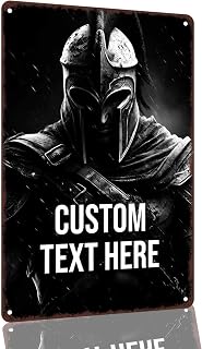 Spartan Warrior Custom Text Aluminum Wall Sign, 8 x 12 Inch