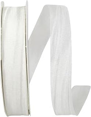 Reliant Ribbon Crinkle Iridescence, White, 5/8 Inch, 25 Yards