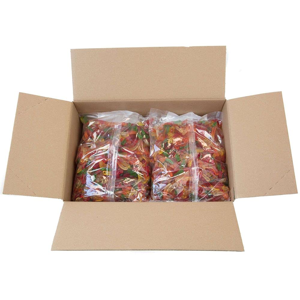 Albanese Mini Assorted Fruit Gummi Worms by T.R. Toppers – 80 Ounce, Pack of 4