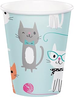 Creative Converting 96Count 9 oz Hot/Cold Paper Cups, Purr-Fect Party