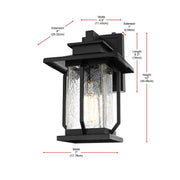 Salem One Light Outdoor Wall Sconce Black by Lighting Design – Iron, Black, Model OD304W12BK