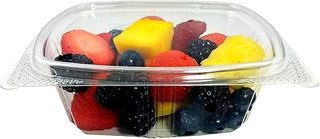 Koda Cup 12 oz. RPET Clear Hinged Deli Meal Prep Fruit Salad Display Food Storage Containers | 200/Case