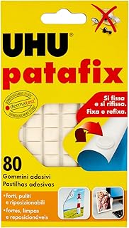 UHU Patafix 41710 - Gomma adesiva removibile, Bianco, confezione da 80 Gommini