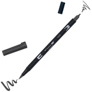 Dual Brush Pen by Tombow – 1 Count (Pack of 1), Plastic (Body), Nylon (Tip), N25 Lamp Black, Model AB-TN25