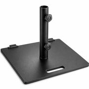 Glownary Square Steel Umbrella Base with Wheels – Black, 50 lb Weight Capacity, 19x19x15 Inches, 1.5 Inch Pole Compatibility