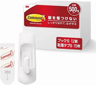 3M CMS-GP-E Command Wall Mount Adhesive Hook Pack, Small, 12 Pieces