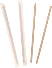 Wood Coffee Stirrers, 7.5", Wrapped, 5,000/carton