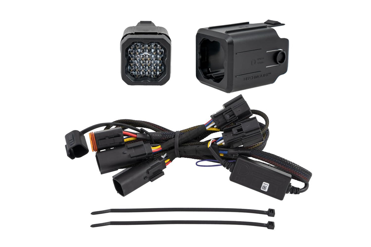 HitchMount Reverse Light Kit compatible with Chevrolet Silverado 1500 2019 by Diode Dynamics – C1R + Brake, Black, Model DD7646