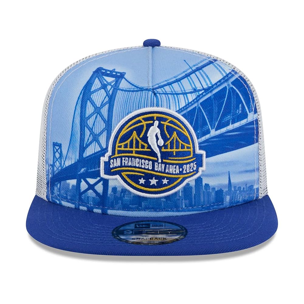 SF San Francisco Bay 9FIFTY A-Frame 2025 All-Star Game Golden Gate Snapback Cap by New Era – Cotton, Polyester, White, Royal, Model 60652368