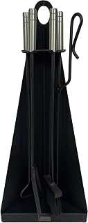 IMEX EL ZORRO 12019-I - Pyramid Fireplace Set 4 Pieces(Black+INOX)